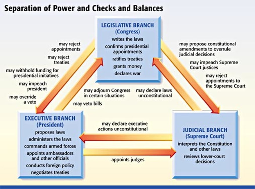 American System of Checks & Balances US History POSTER 